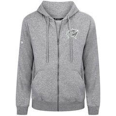 NHL Gray Columbus Blue Jackets Levelwear Podium Chenille Logo Full-Zip Hoodie