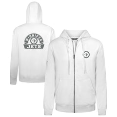NHL White Winnipeg Jets Levelwear Podium Chenille Logo Full-Zip Hoodie