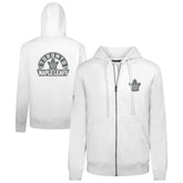 NHL White Toronto Maple Leafs Levelwear Podium Chenille Logo Full-Zip Hoodie