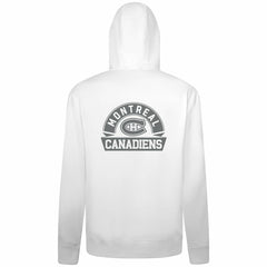 NHL White Montreal Canadiens Levelwear Podium Chenille Logo Full-Zip Hoodie