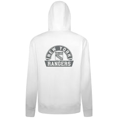 NHL White New York Rangers Levelwear Podium Chenille Logo Full-Zip Hoodie
