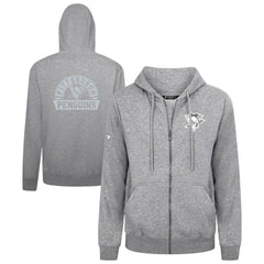 NHL Gray Pittsburgh Penguins Levelwear Podium Chenille Logo Full-Zip Hoodie