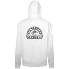 NHL White Vancouver Canucks Levelwear Podium Chenille Logo Full-Zip Hoodie