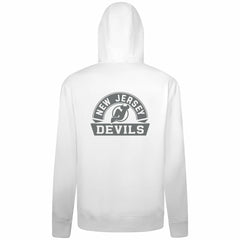 NHL White New Jersey Devils Levelwear Podium Chenille Logo Full-Zip Hoodie