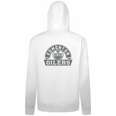 NHL White Edmonton Oilers Levelwear Podium Banner Arch Full-Zip Hoodie
