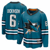 NHL Teal Sam Dickinson San Jose Sharks Fanatics Home Breakaway Jersey