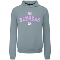 NHL Gray New York Rangers Levelwear Hockey Fights Cancer Mandate Tri-Blend Hoodie