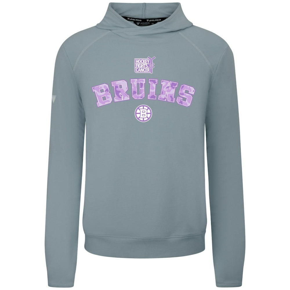 NHL Gray Boston Bruins Levelwear Hockey Fights Cancer Mandate Tri-Blend Hoodie