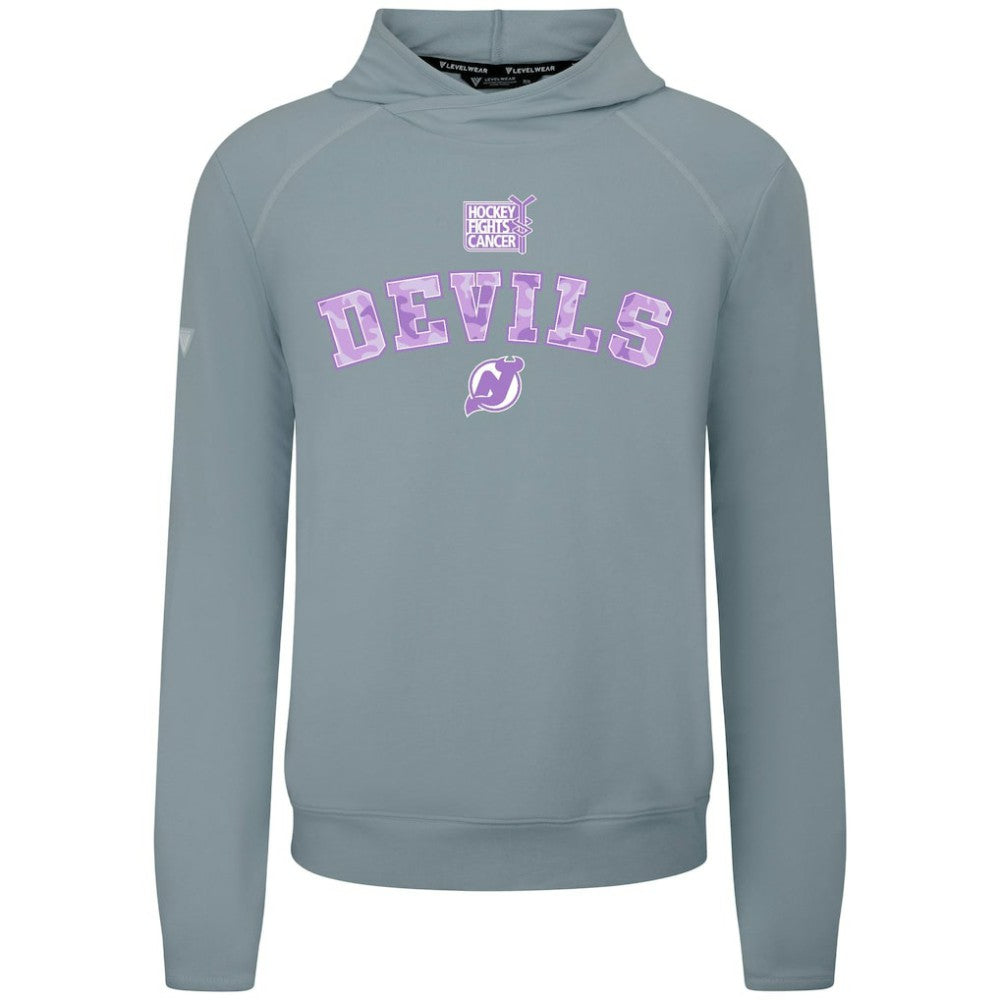 NHL Gray New Jersey Devils Levelwear Hockey Fights Cancer Mandate Tri-Blend Hoodie