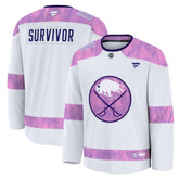 NHL White Buffalo Sabres Fanatics Hockey Fights Cancer Survivor Practice Jersey