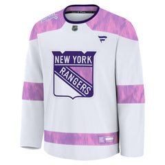 NHL White New York Rangers Fanatics Hockey Fights Cancer Survivor Practice Jersey