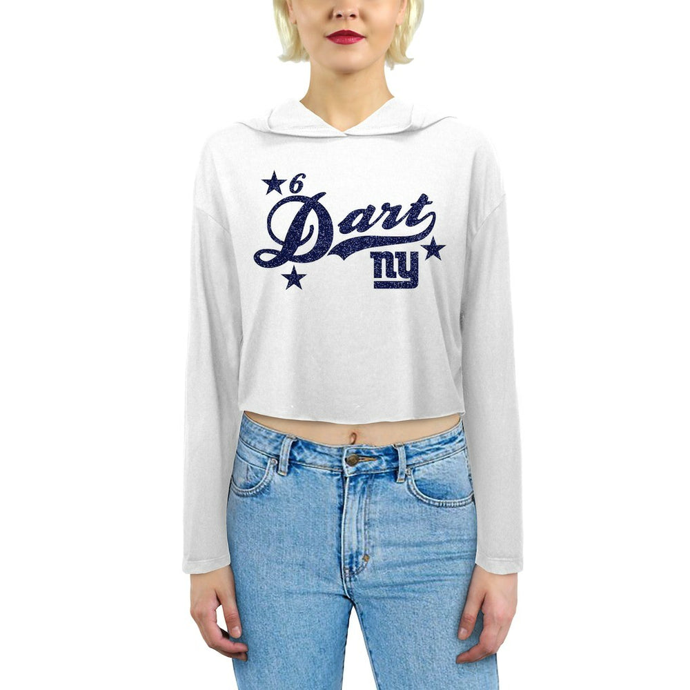 Jaxson Dart Majestic Threads Women's Glitter Wordmark Hoodie - New York Giants