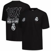 Real Madrid Peace Collective Unisex European Champions Heavyweight T-Shirt - Black