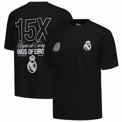 Real Madrid Peace Collective Unisex European Champions Heavyweight T-Shirt - Black