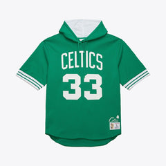 NBA Larry Bird Boston Celtics Mesh Name & Number Short Sleeve Hoodie