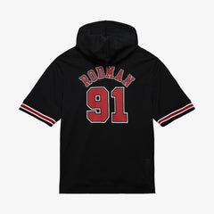 NBA Dennis Rodman Chicago Bulls Mesh Name & Number Short Sleeve Hoodie sale