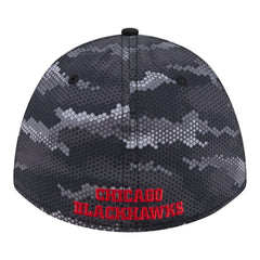NHL Black Chicago Blackhawks New Era Zero Dark 39THIRTY Flex Hat