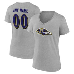 Women's Team Authentic Personalized Name & Number V-Neck T-Shirt - Baltimore Ravens