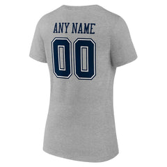 Women's Team Authentic Personalized Name & Number V-Neck T-Shirt - Dallas Cowboys