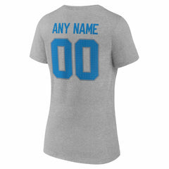 Women's Team Authentic Personalized Name & Number V-Neck T-Shirt - Detroit Lions