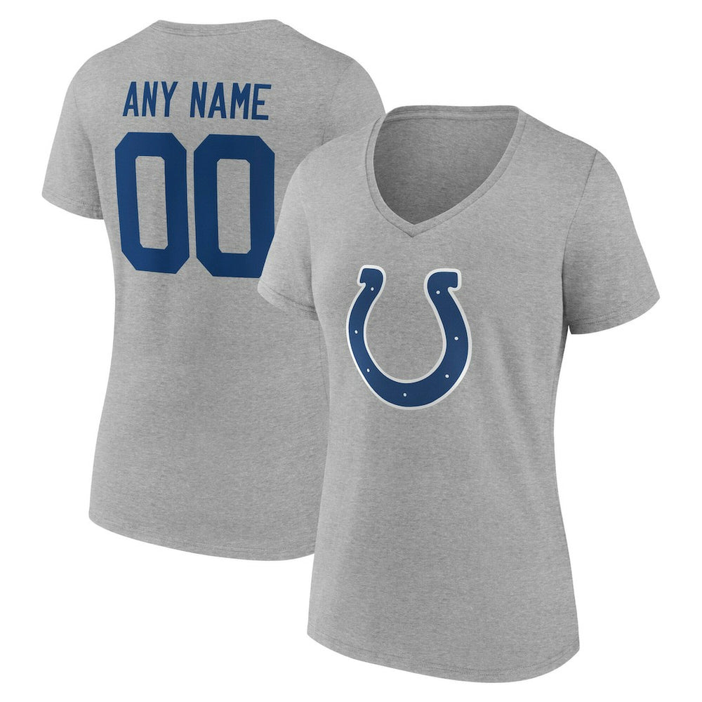 Women's Team Authentic Personalized Name & Number V-Neck T-Shirt - Indianapolis Colts