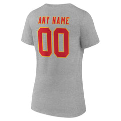 Women's Team Authentic Personalized Name & Number V-Neck T-Shirt - Kansas City Chiefs