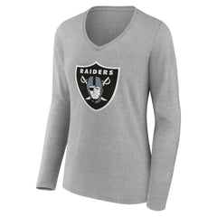 Women's Team Authentic Personalized Name & Number Long Sleeve V-Neck T-Shirt - Las Vegas Raiders