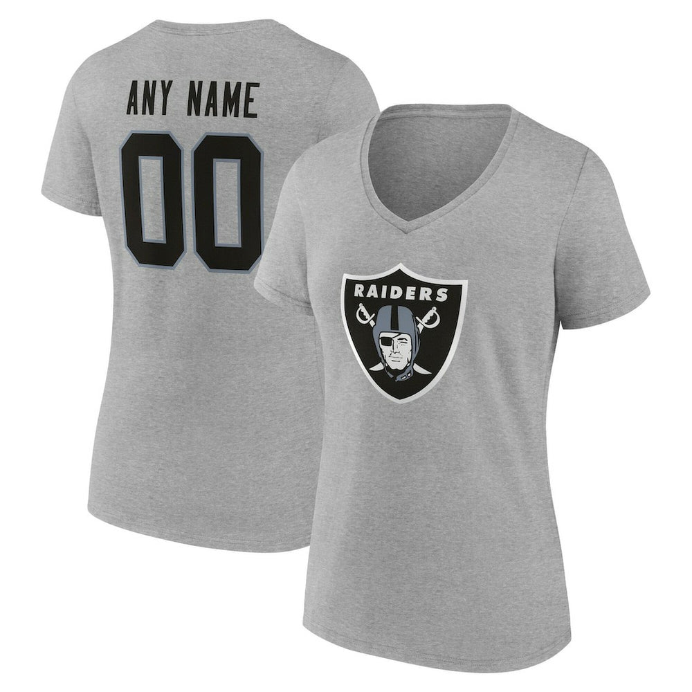 Women's Team Authentic Personalized Name & Number V-Neck T-Shirt - Las Vegas Raiders
