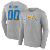 Team Authentic Personalized Name & Number Long Sleeve T-Shirt - Los Angeles Chargers