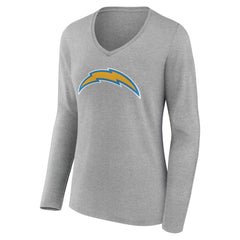 Women's Team Authentic Personalized Name & Number Long Sleeve V-Neck T-Shirt - Los Angeles Chargers