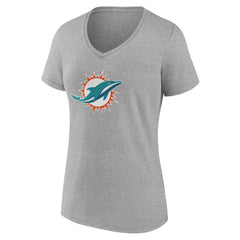 Women's Team Authentic Personalized Name & Number V-Neck T-Shirt - Miami Dolphins