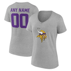 Women's Team Authentic Personalized Name & Number V-Neck T-Shirt - Minnesota Vikings