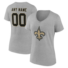 Women's Team Authentic Personalized Name & Number V-Neck T-Shirt - New Orleans Saints