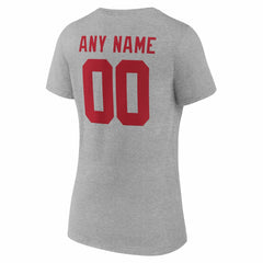 Women's Team Authentic Personalized Name & Number V-Neck T-Shirt - New York Giants