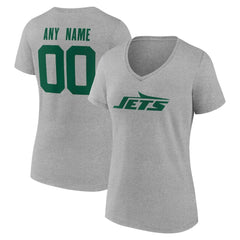 Women's Team Authentic Personalized Name & Number V-Neck T-Shirt - New York Jets