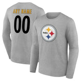 Team Authentic Personalized Name & Number Long Sleeve T-Shirt - Pittsburgh Steelers