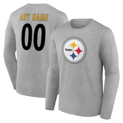 Team Authentic Personalized Name & Number Long Sleeve T-Shirt - Pittsburgh Steelers