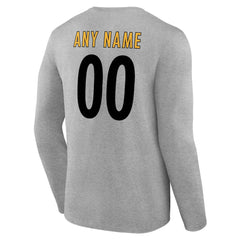 Team Authentic Personalized Name & Number Long Sleeve T-Shirt - Pittsburgh Steelers
