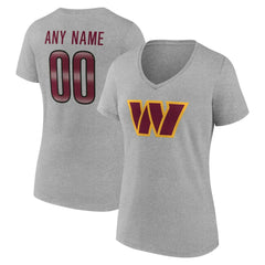 Women's Team Authentic Personalized Name & Number V-Neck T-Shirt - Washington Commanders