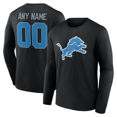 Team Authentic Personalized Name & Number Long Sleeve T-Shirt - Detroit Lions