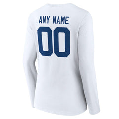 Women's Team Authentic Personalized Name & Number Long Sleeve V-Neck T-Shirt - Indianapolis Colts