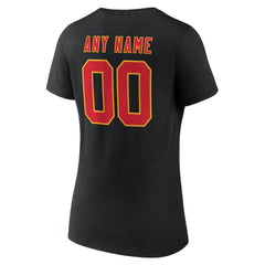 Women's Team Authentic Personalized Name & Number V-Neck T-Shirt - Kansas City Chiefs