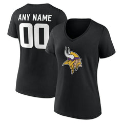 Women's Team Authentic Personalized Name & Number V-Neck T-Shirt - Minnesota Vikings