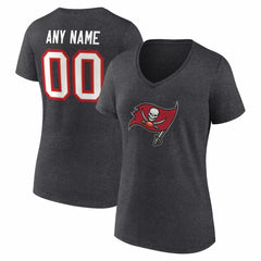 Women's Team Authentic Personalized Name & Number V-Neck T-Shirt - Tampa Bay Buccaneers