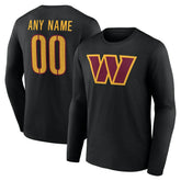 Team Authentic Personalized Name & Number Long Sleeve T-Shirt - Washington Commanders