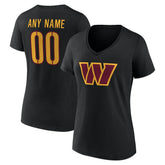 Women's Team Authentic Personalized Name & Number V-Neck T-Shirt - Washington Commanders