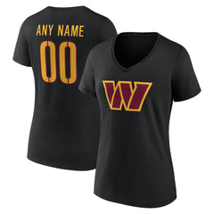 Women's Team Authentic Personalized Name & Number V-Neck T-Shirt - Washington Commanders