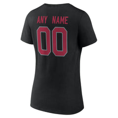 Women's Team Authentic Personalized Name & Number V-Neck T-Shirt - Arizona Cardinals