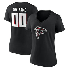 Women's Team Authentic Personalized Name & Number V-Neck T-Shirt - Atlanta Falcons