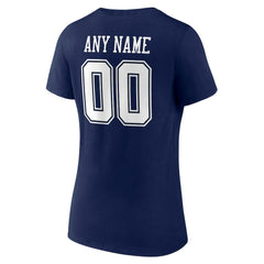 Women's Team Authentic Personalized Name & Number V-Neck T-Shirt - Dallas Cowboys